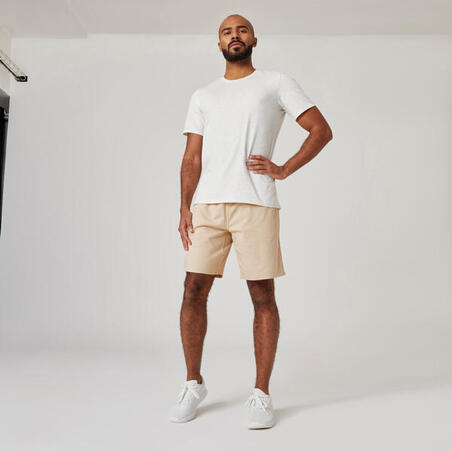 Short Fitness Homme - 500 Essentials gris lin