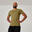 T-shirt fitness manches courtes ajusté col rond coton homme - Kaki avec Imprimé