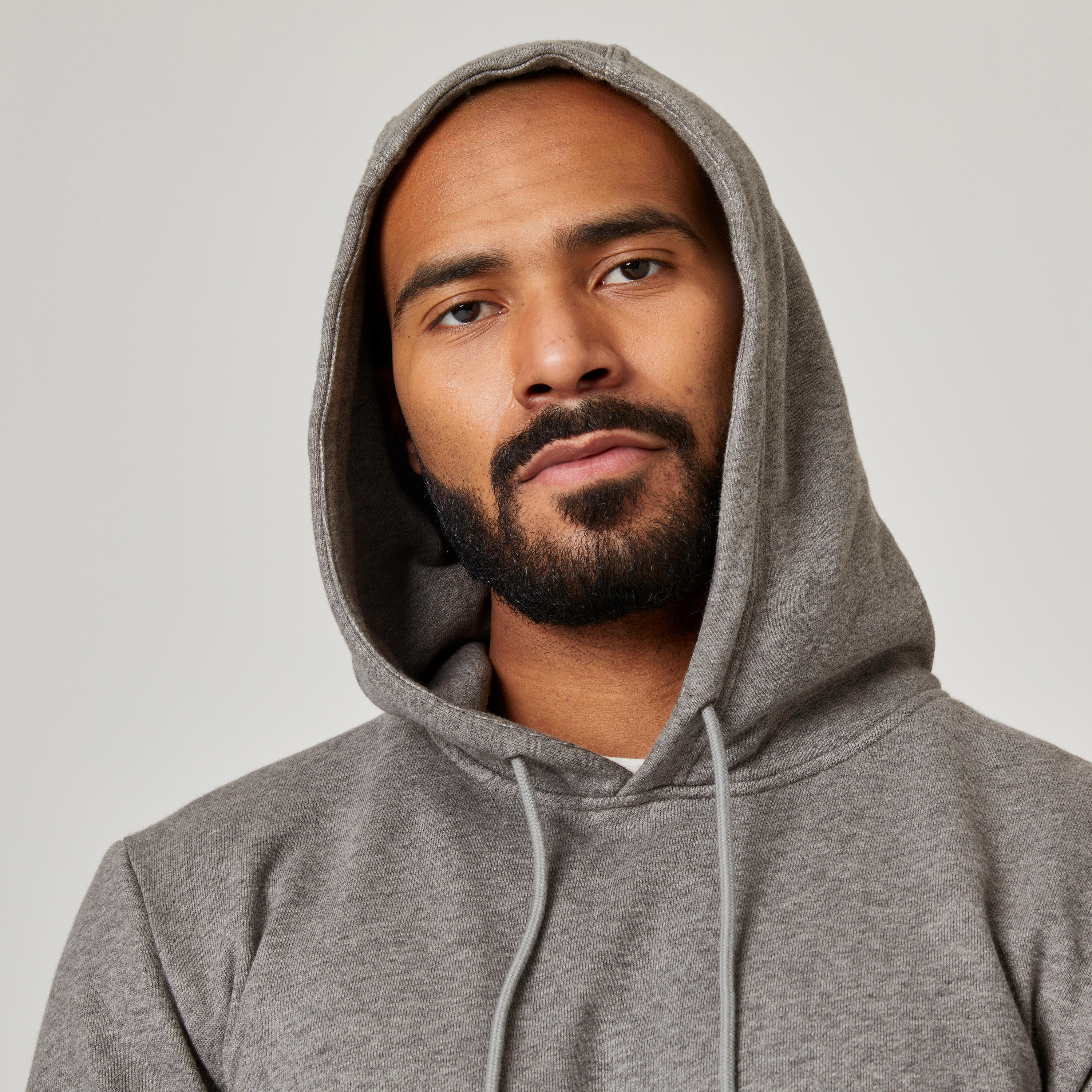 Men's Fitness Hoodie 500 Essentials - Grey 4/5