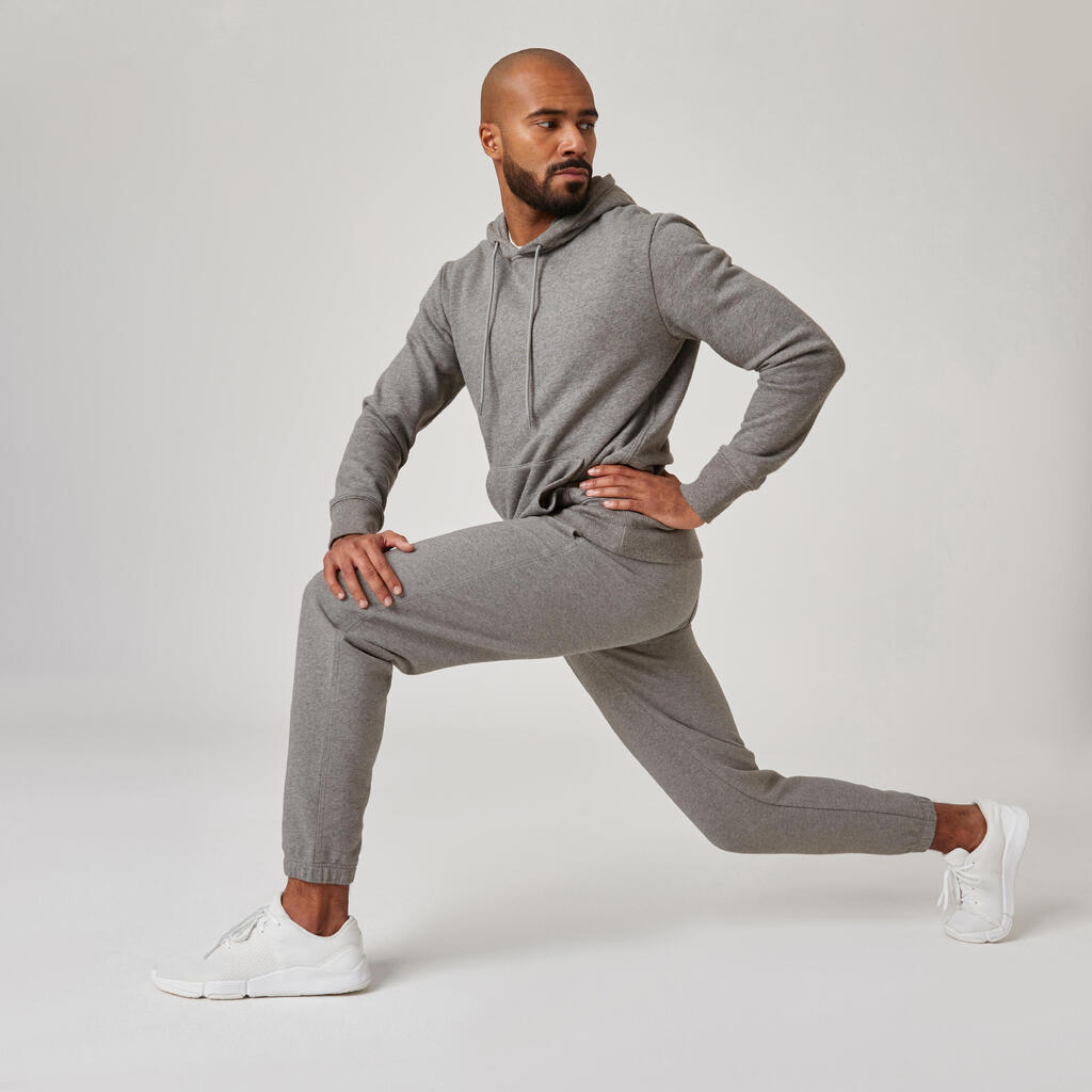 Sweat à capuche Fitness Homme - 500 Essentials gris