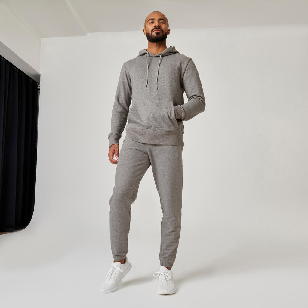 Sweat à capuche Fitness Homme - 500 Essentials gris