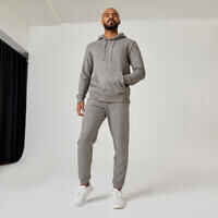 Men's Fitness Hoodie 500 Essentials - Grey