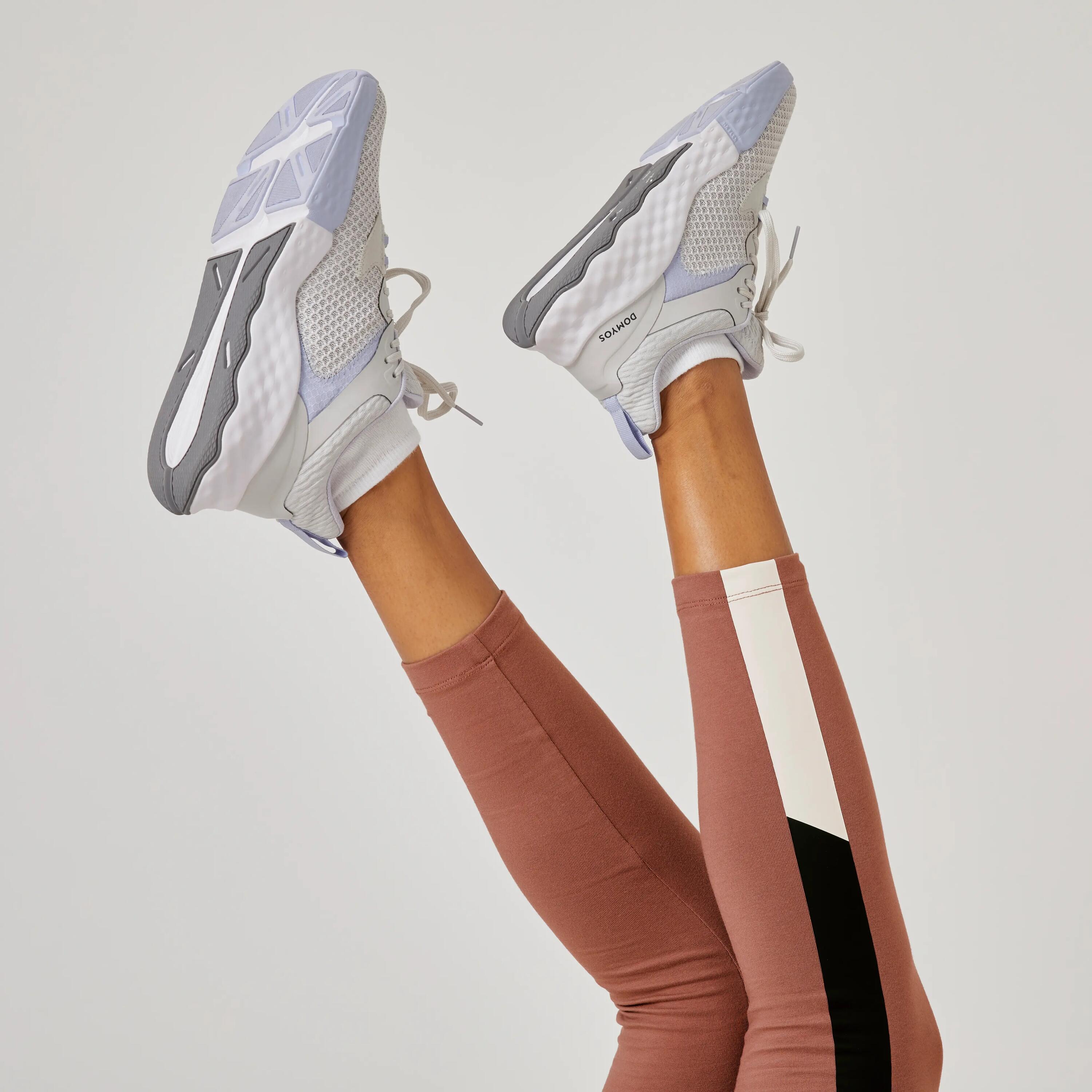 Women's 7/8 Fitness Leggings Fit+ 500 - Pink Print 4/7