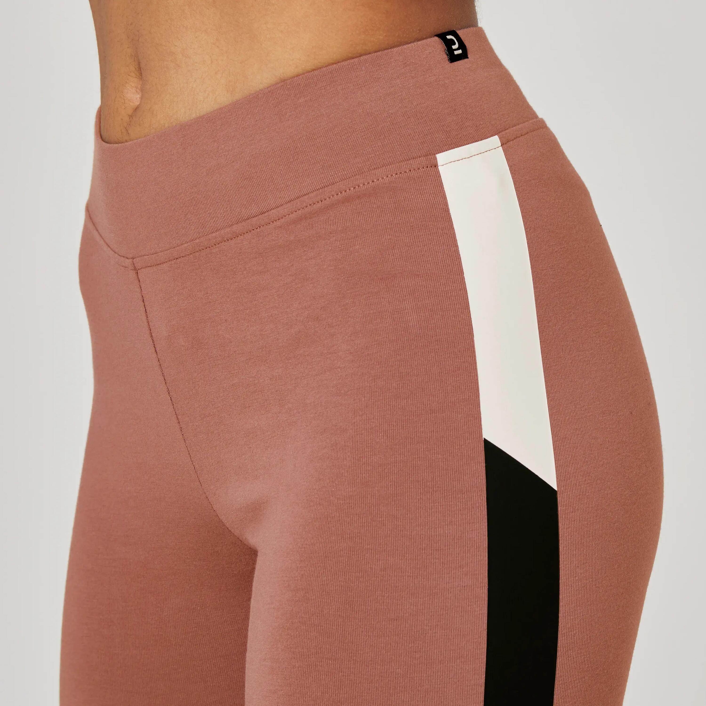Women's 7/8 Fitness Leggings Fit+ 500 - Pink Print 5/7