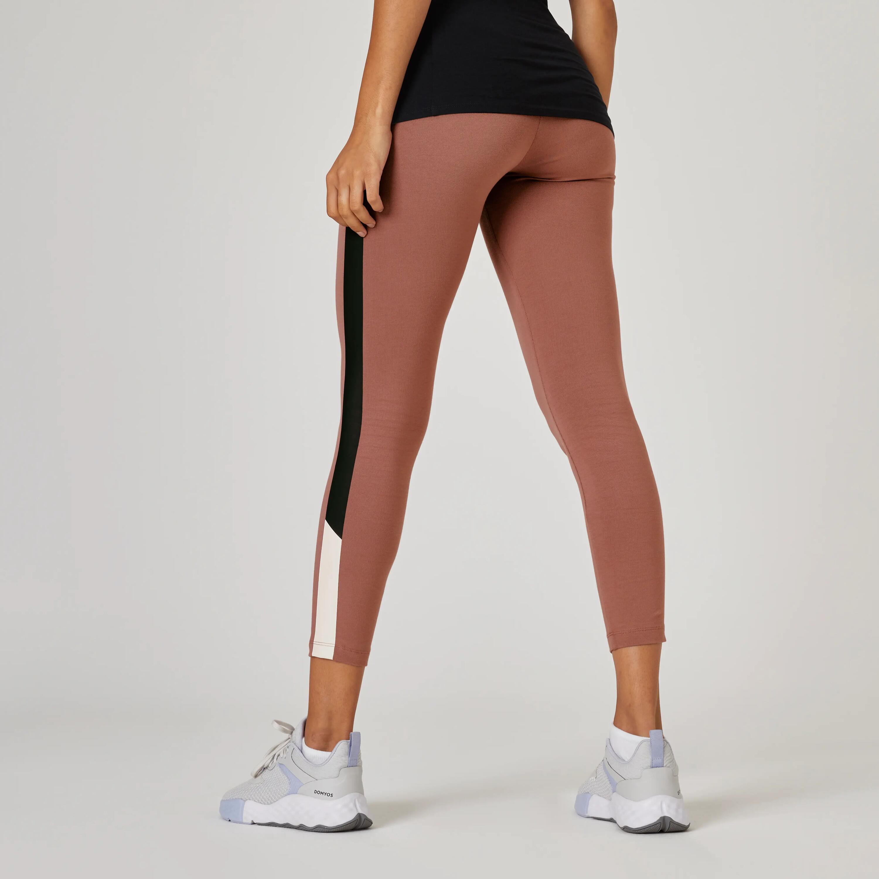 Women's 7/8 Fitness Leggings Fit+ 500 - Pink Print 2/7