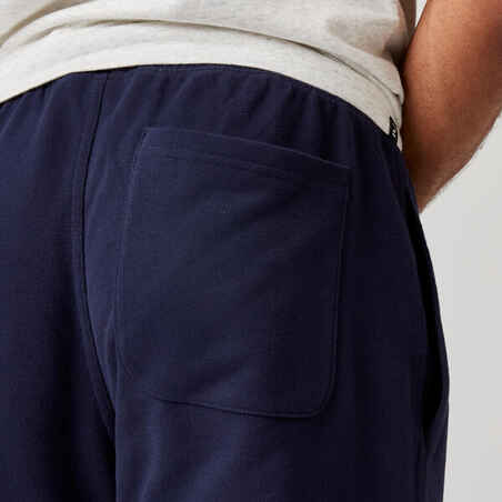 Pantalón chándal fitness algodón ajustado Hombre Domyos 500+ azul