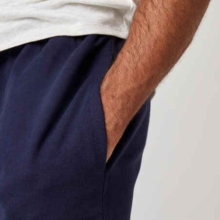 Men's comfortable slim-fit fitness jogging bottoms, navy