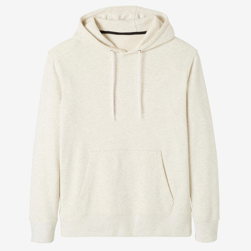 Sweat à capuche Fitness homme - 500 Essentials Blanc cassé