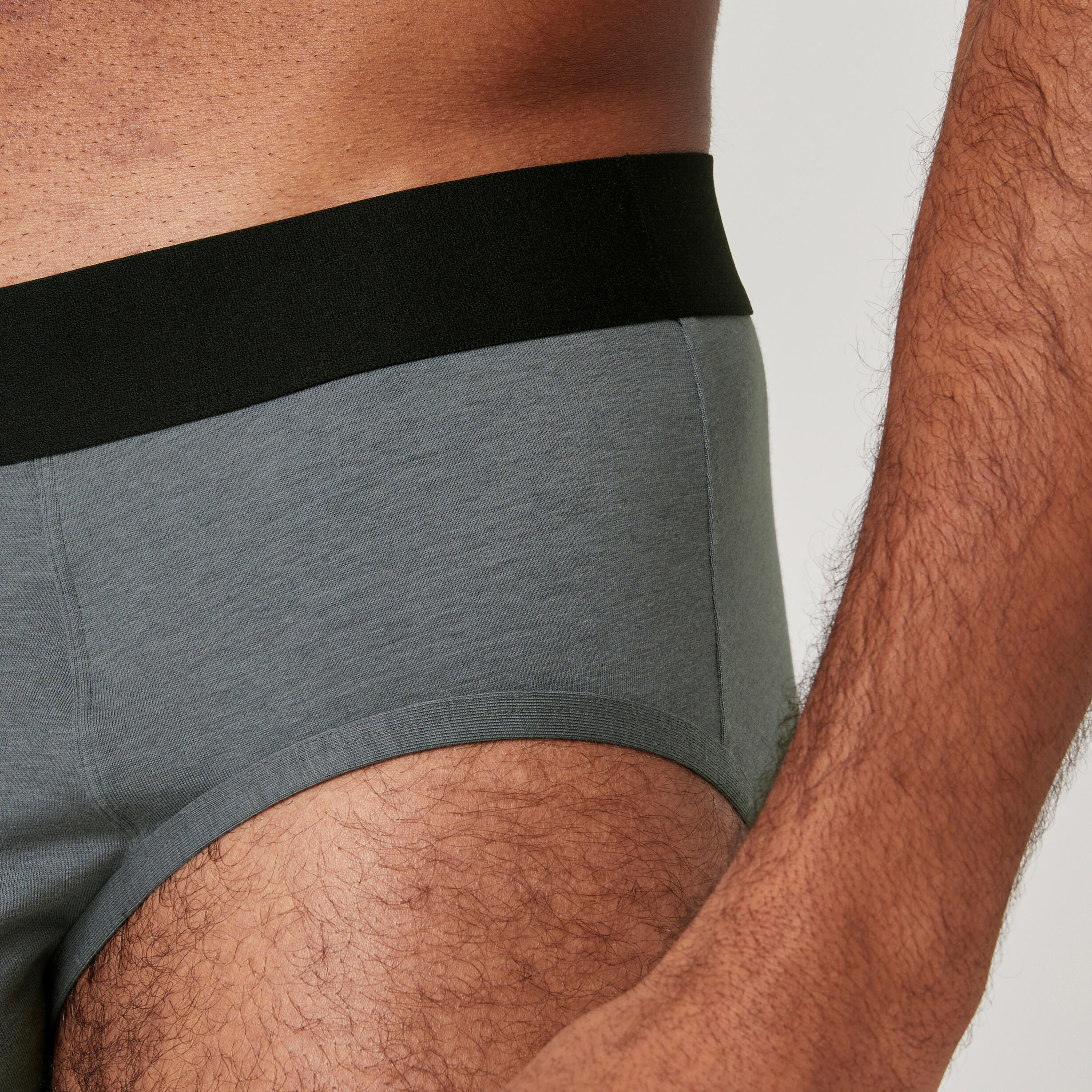 2er-Pack Slips Herren hoher Baumwollanteil - 500 schwarz/grau 8/11