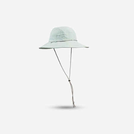 Sombrero de trekking anti-UV verde pálido para mujer MT500