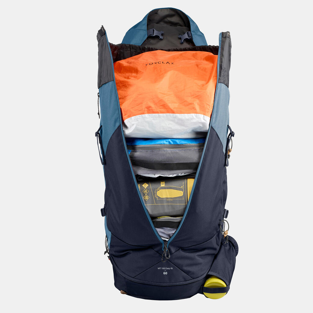 Ruksak za trekking MT100 Easyfit ženski 60 l 