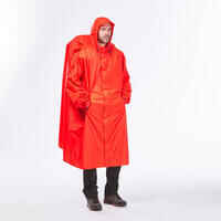 Hiking Rain Poncho - FORCLAZ 75 Size L/XL Red