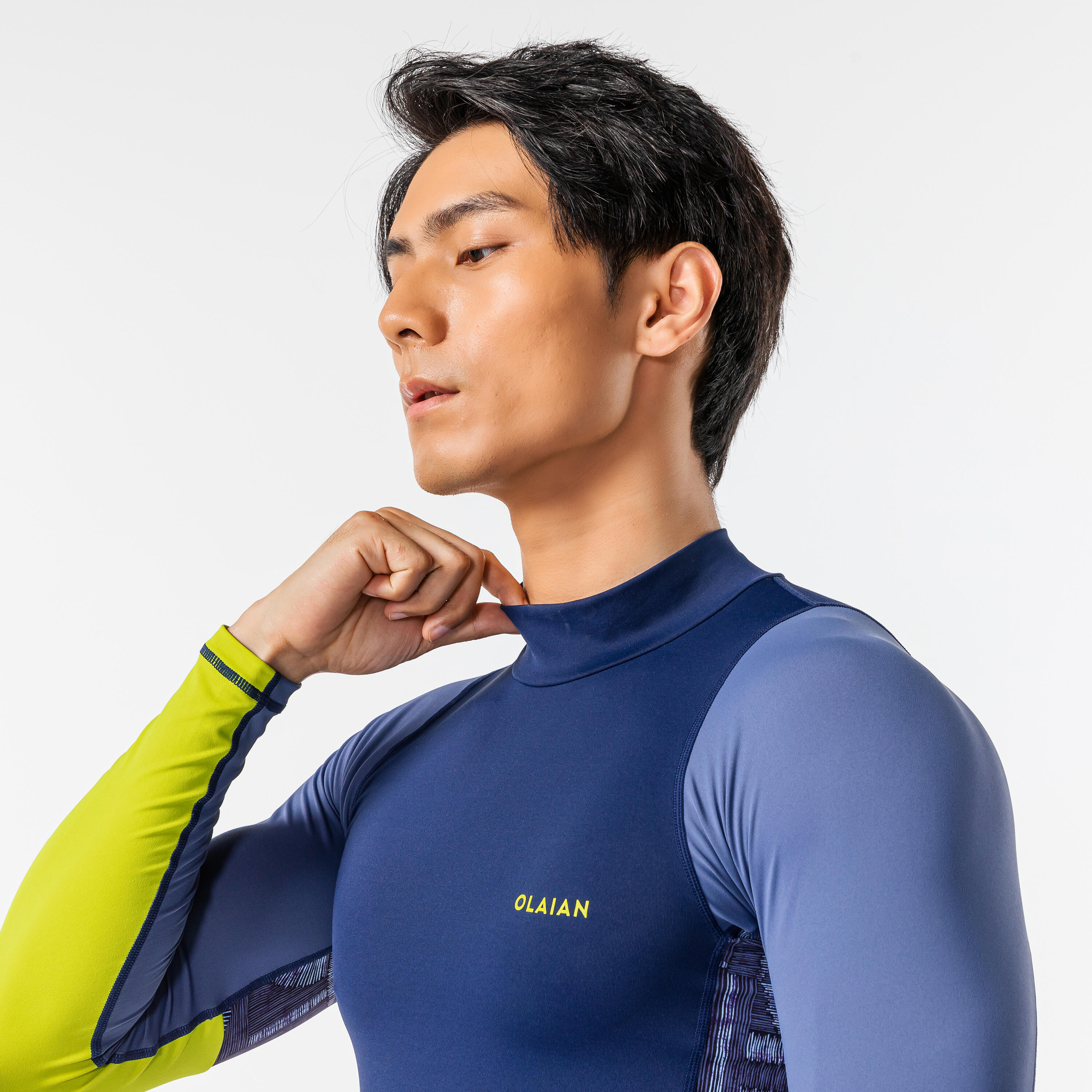 Men's Rash Guard - 500 - [EN] smoked black, Dark blue, Carbon grey - Olaian  - Decathlon