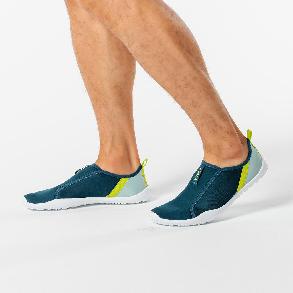 Zapatos acuáticos con elásticos naranjas para adulto Subea 120 Awake Leaf