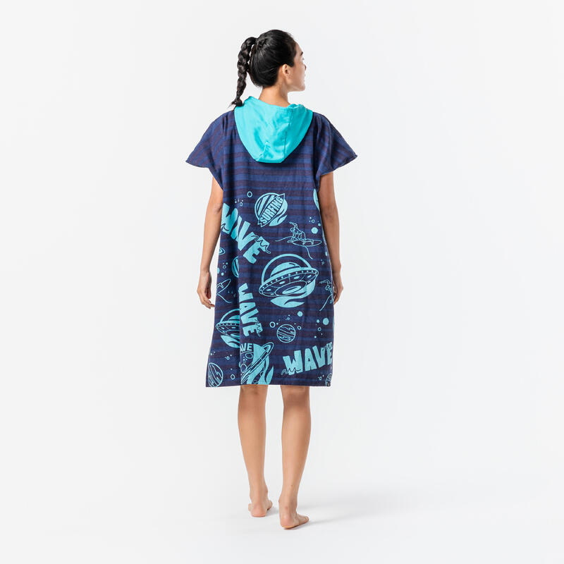 KIDS’ SURFING PONCHO 550 CN (135 to 160 cm) - Wave Turquoise