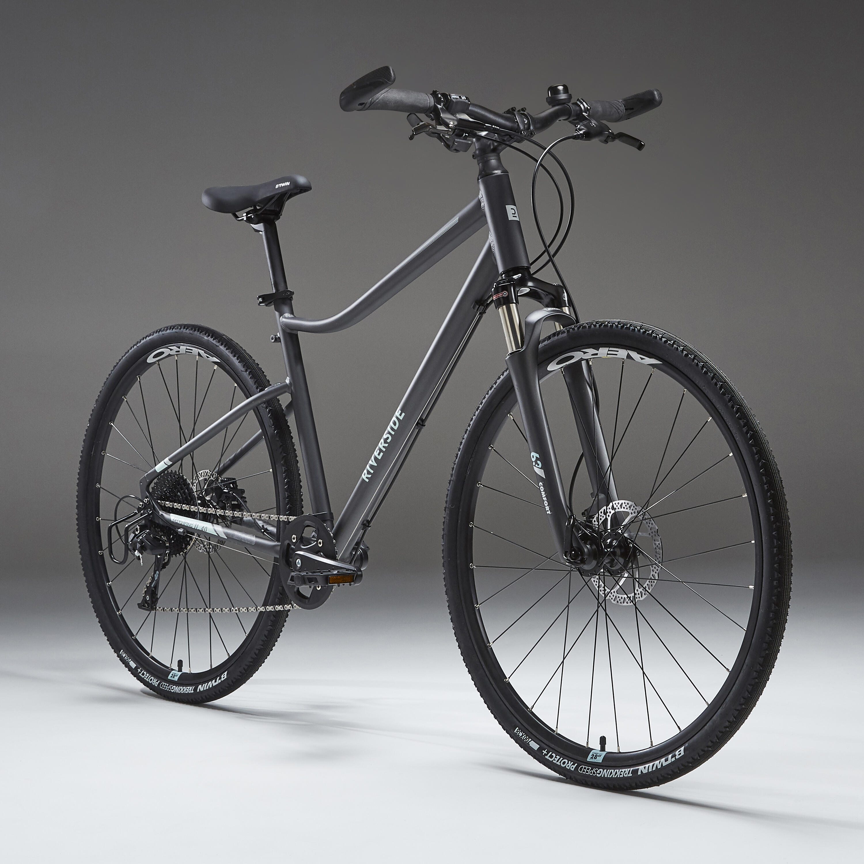 HYBRID BIKE RIVERSIDE 900 - GREY/Mint 2/8