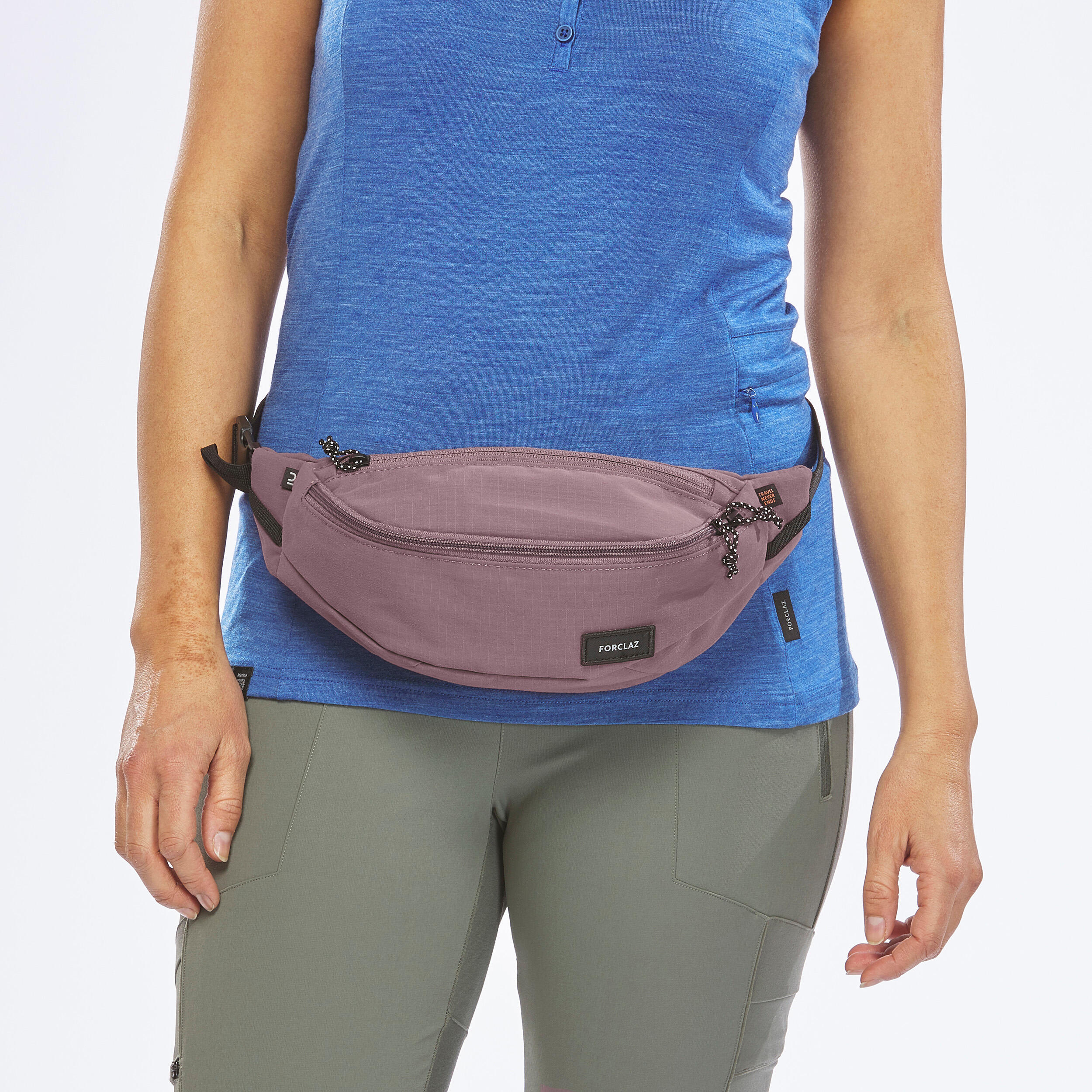 Travel Waist Bag, Multiple Compartment, 2L Capacity - Lilac