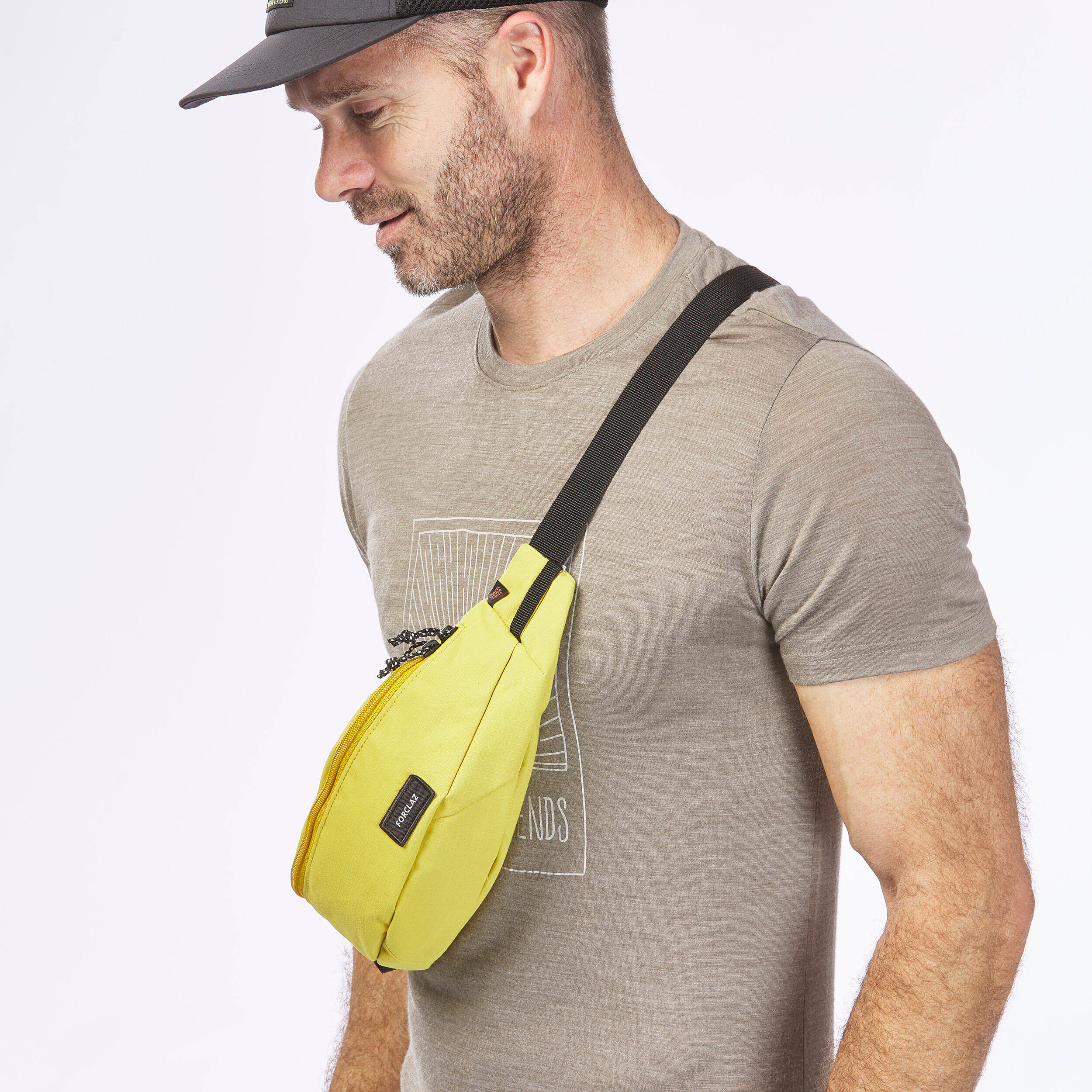 Travel Waist Bag, Multiple Compartment, 2L Capacity - Yellow -  2