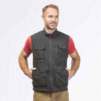 Men's Multi-pocket Travel Trekking Gilet - TRAVEL 100 - Grey