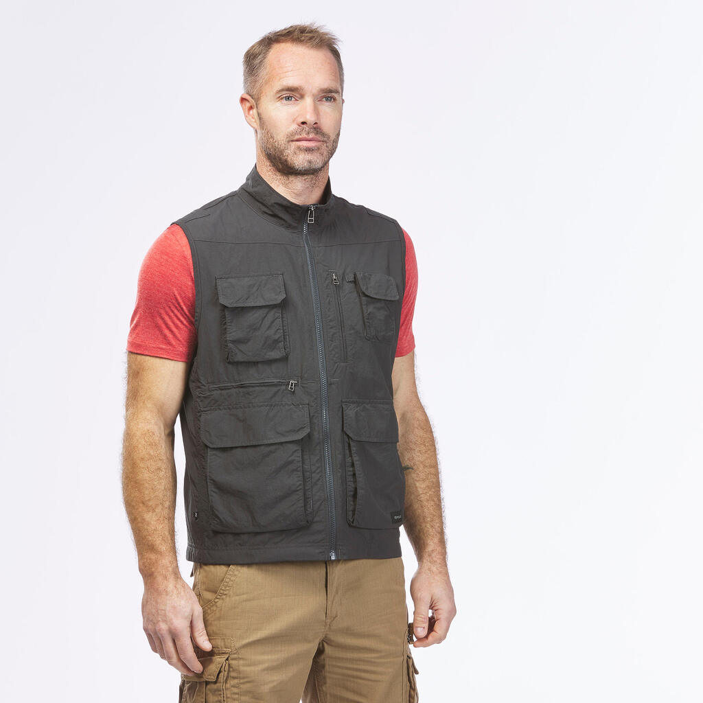 Men's Multi-Pocket Travel Gilet - Grey