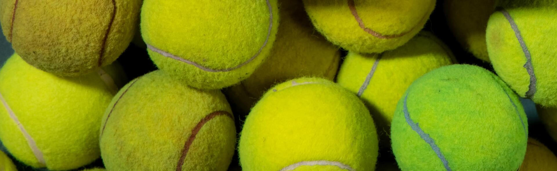 A pile of tennis balls