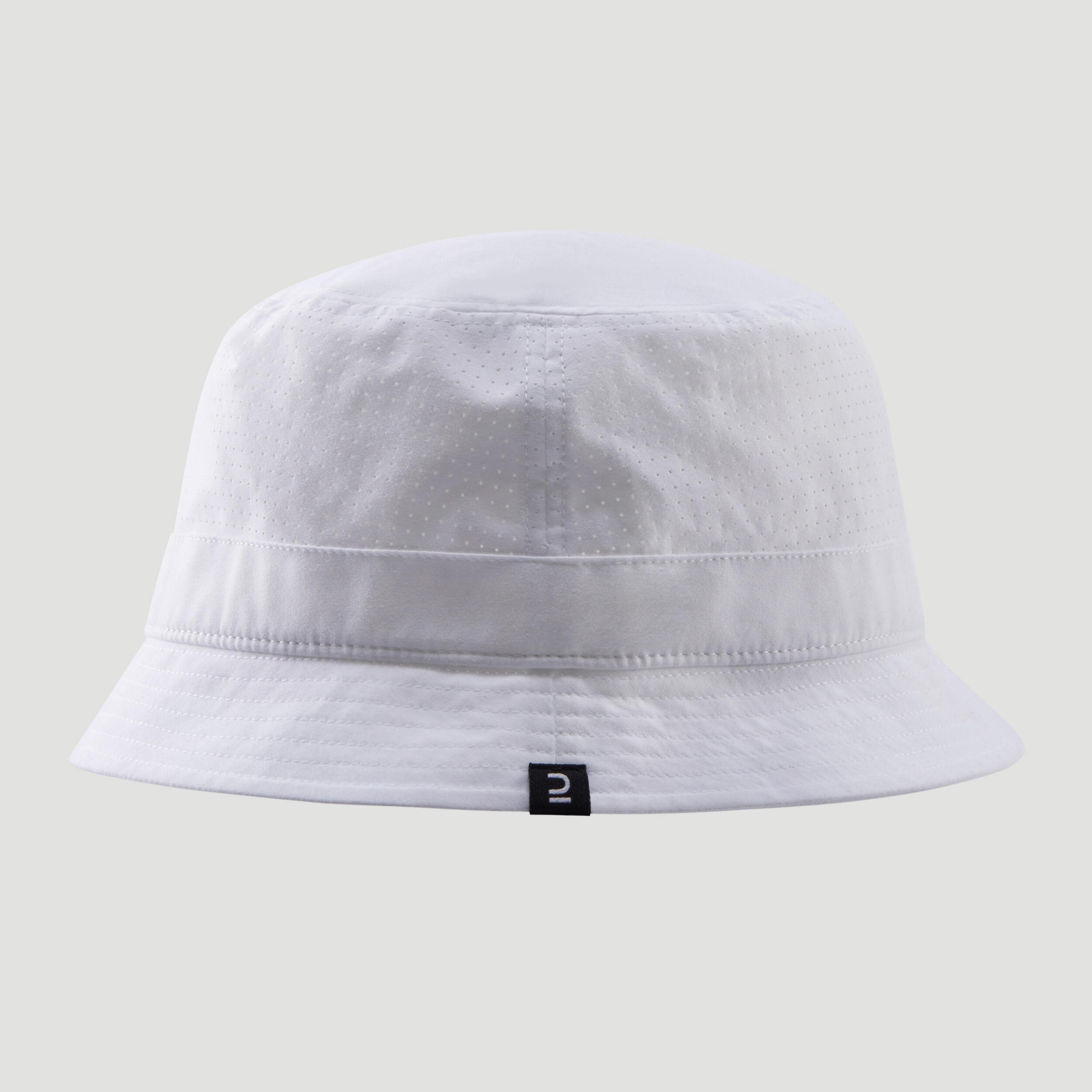 a white bucket hat