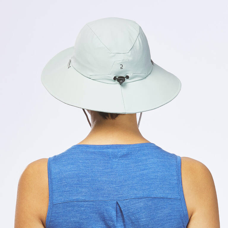 Topi Trekking Anti-UV Wanita MT500 - Hijau Pucat