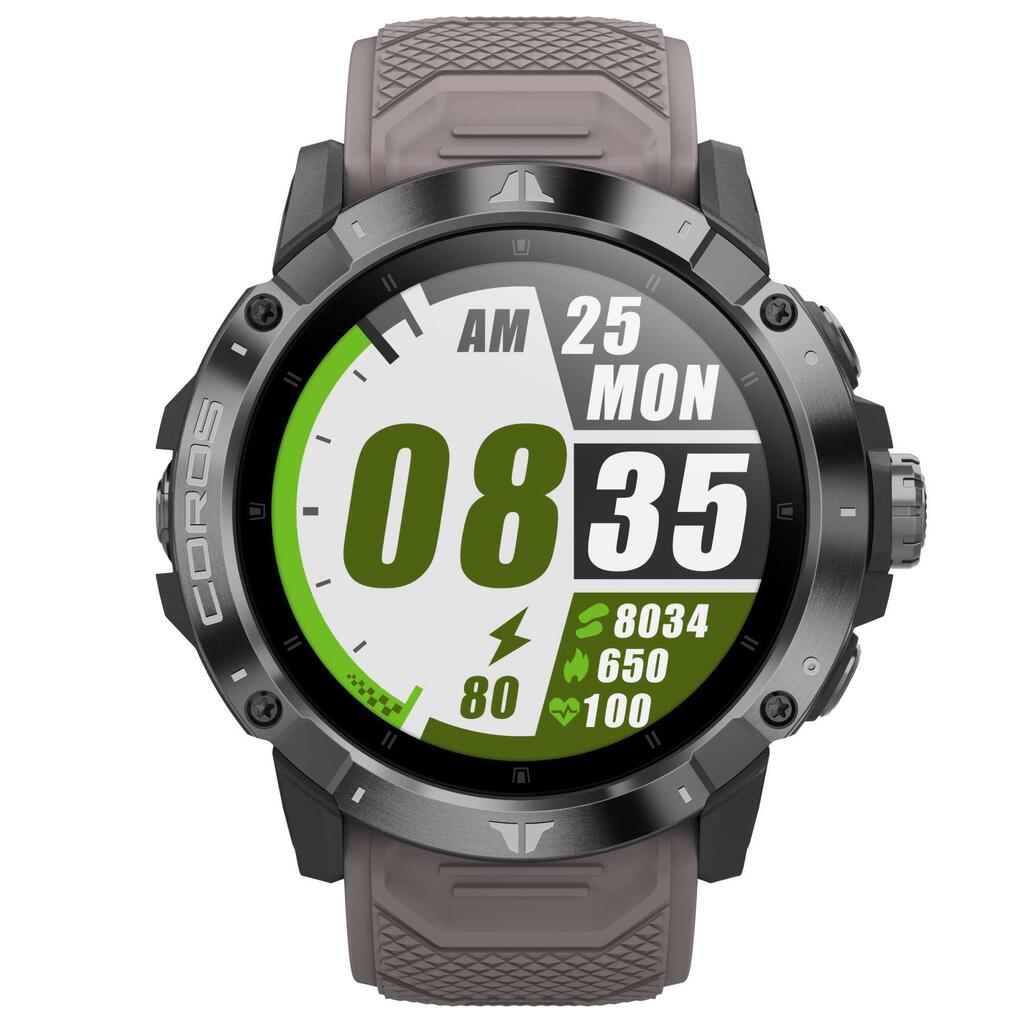 Bėgimo nuotykių išmanusis GPS laikrodis su širdies dažnio matuokliu „Coros Vertix 2“, pilkas
