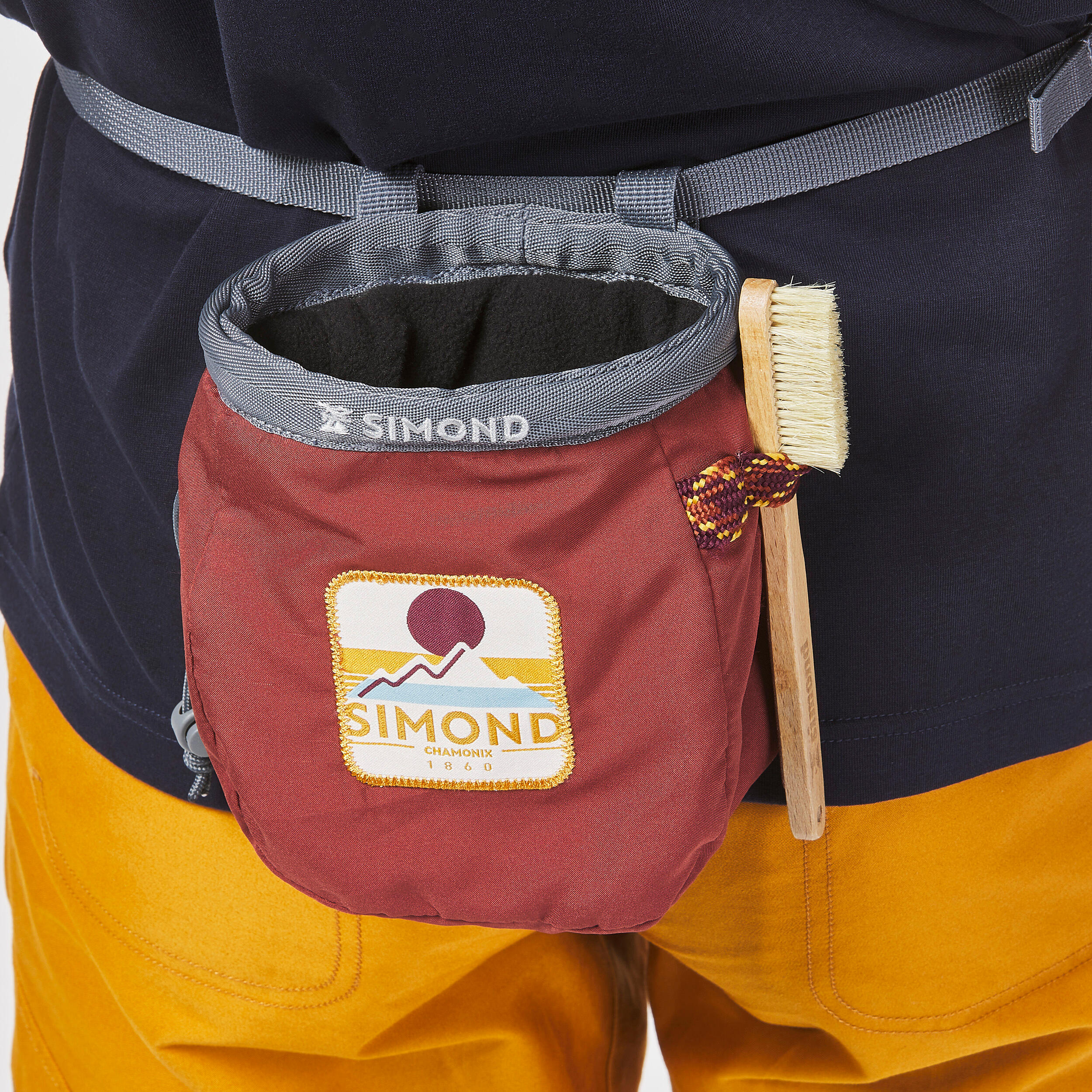 Climbing Chalk Bag Vertika Size L - Ochre - One Size By SIMOND | Decathlon