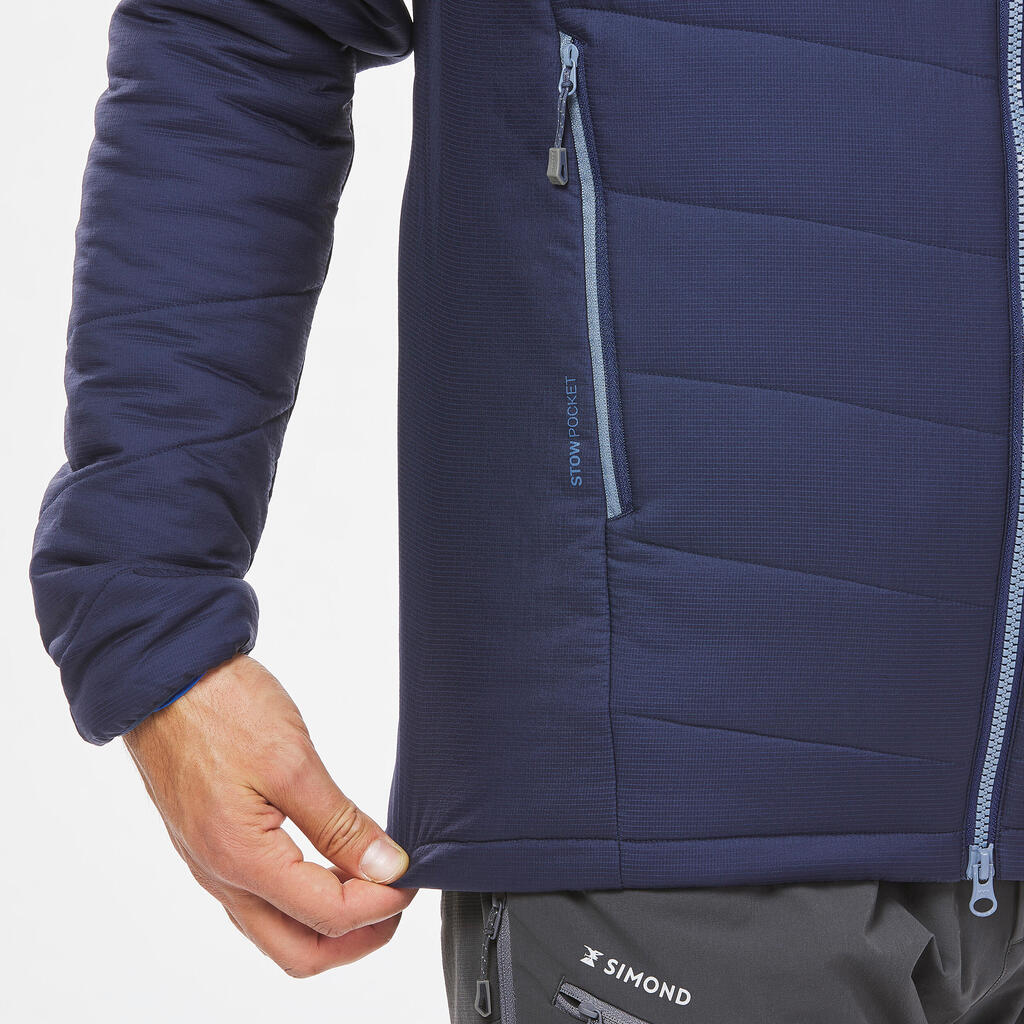 Pánska horolezecká bunda Alpinism zo syntetickej vaty modrá