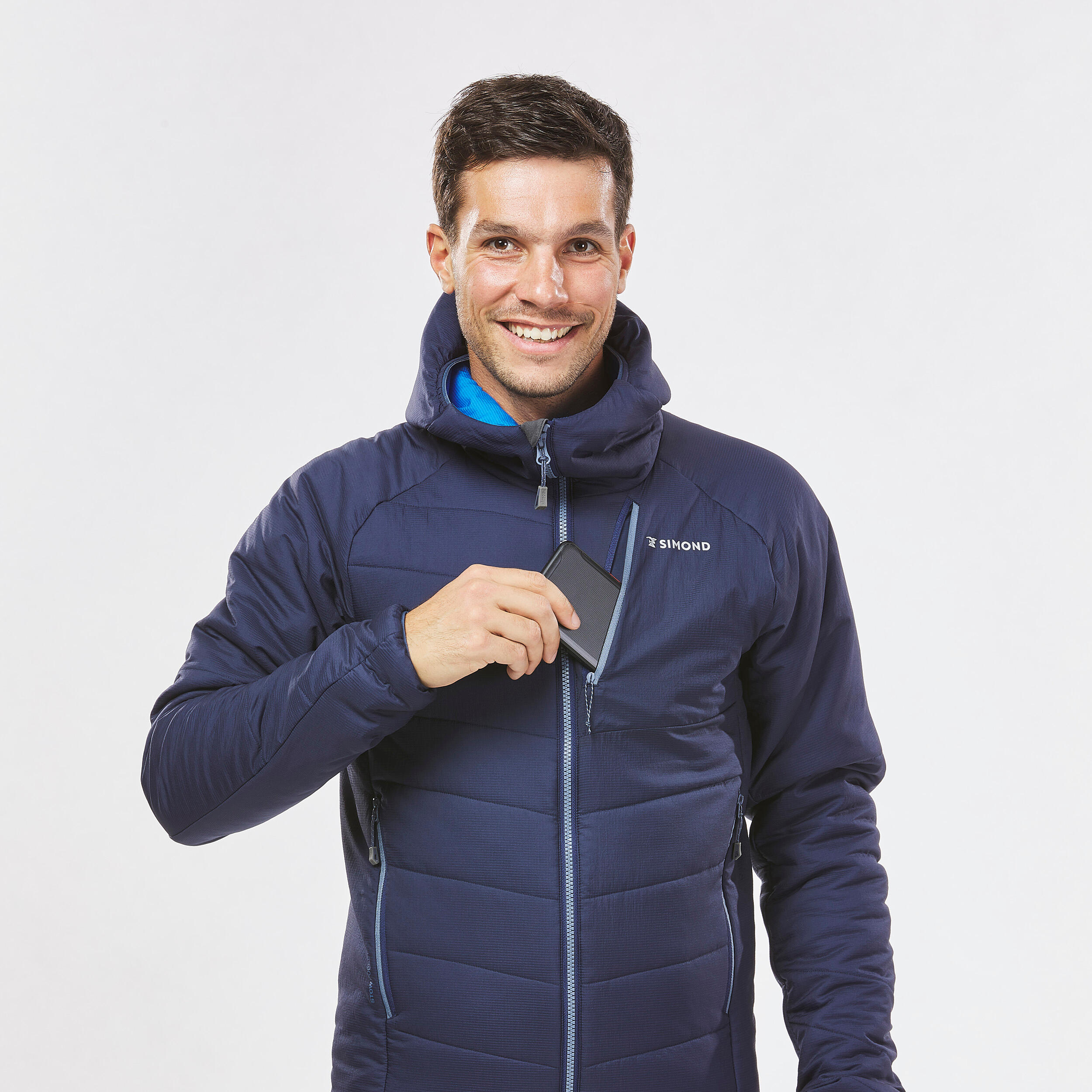 Men’s compressible padded mountaineering jacket, navy 9/12