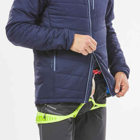 Vyriška pašiltinta sintetinė alpinizmo striukė, mėlyna