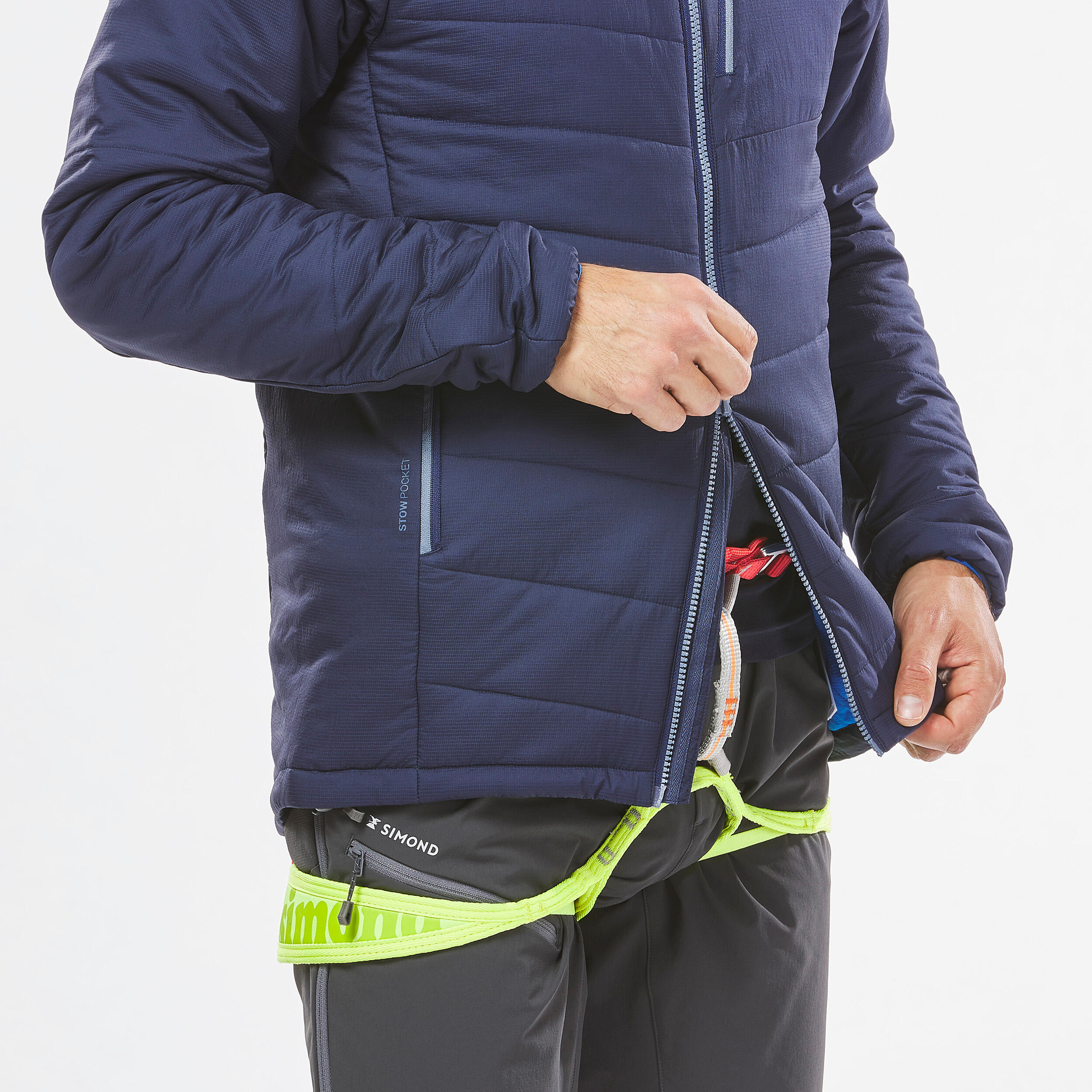 Men’s compressible padded mountaineering jacket, navy 7/12