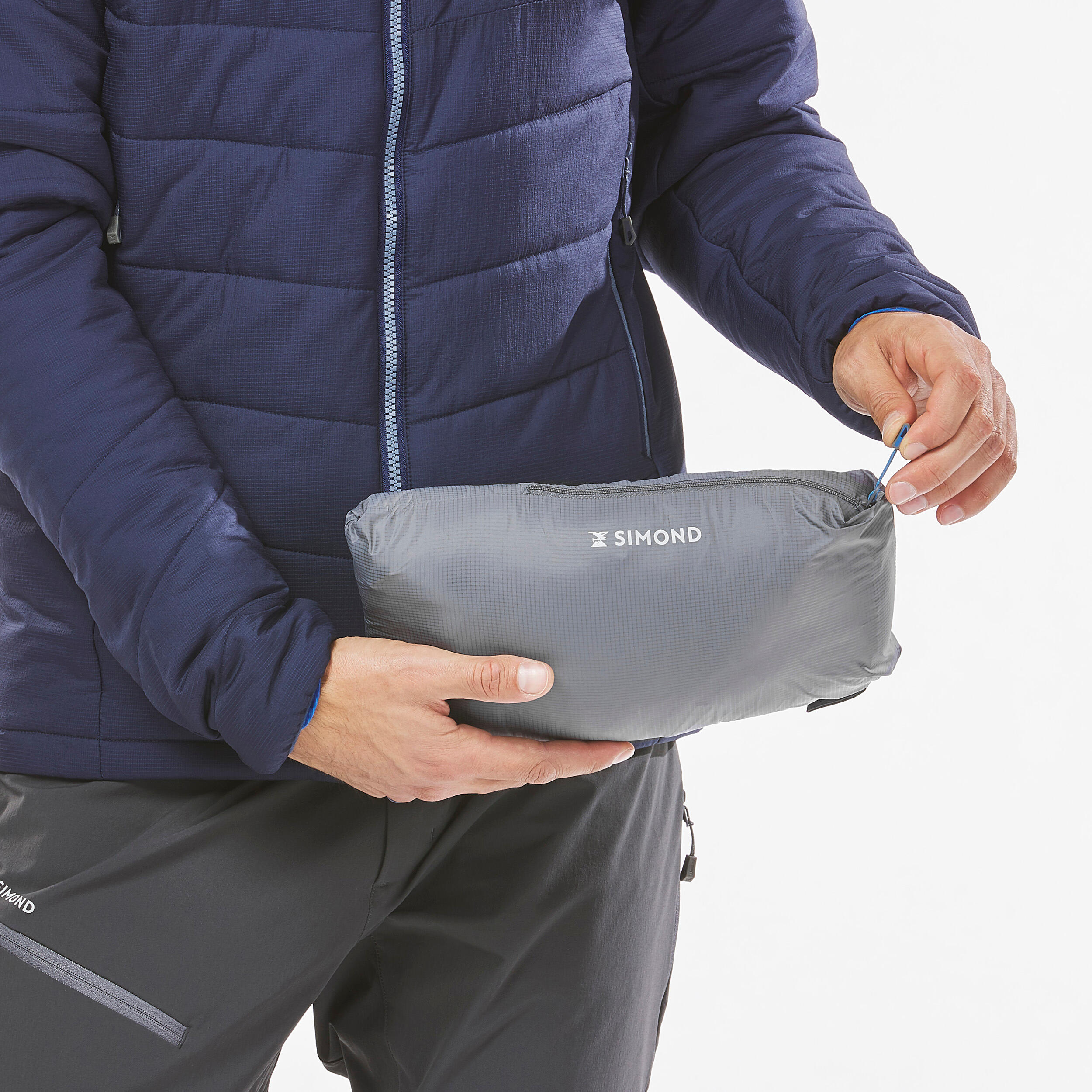 Doudoune en duvet d alpinisme homme ALPINISM LIGHT Grise Decathlon