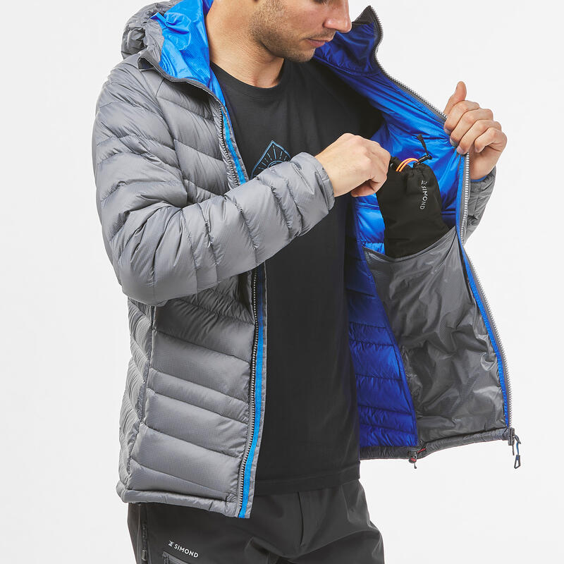 Men's mountaineering down jacket MOUNTAINEERING - Light Grey - S By SIMOND | Decathlon