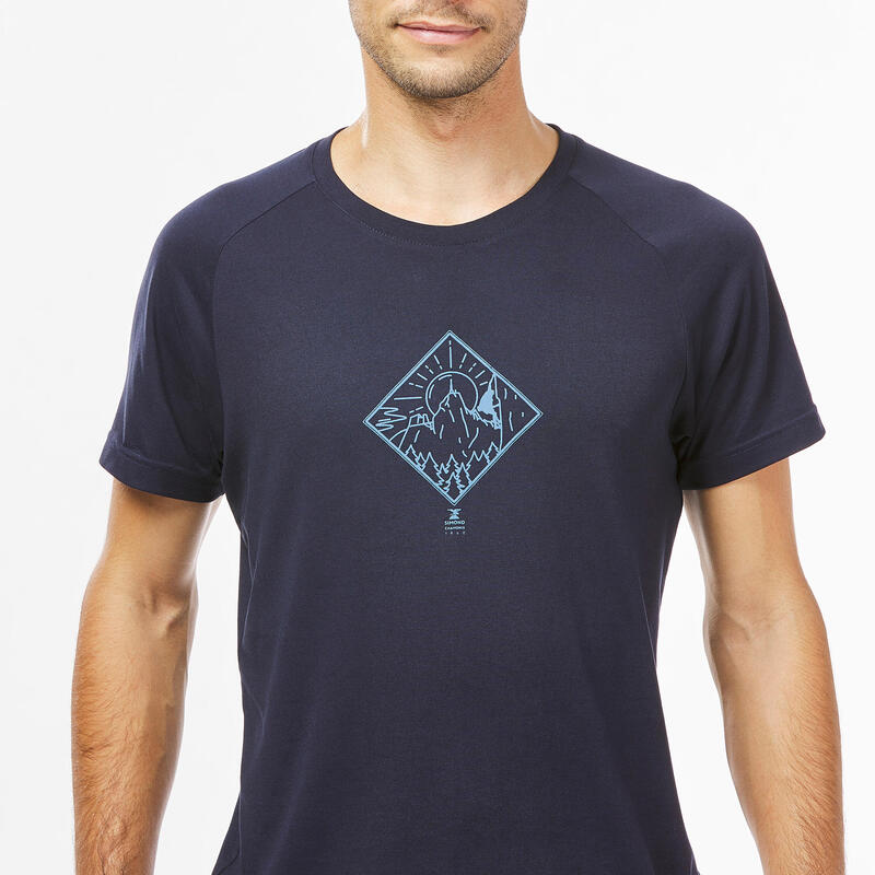男款攀岩 T 恤 vertika－藍色