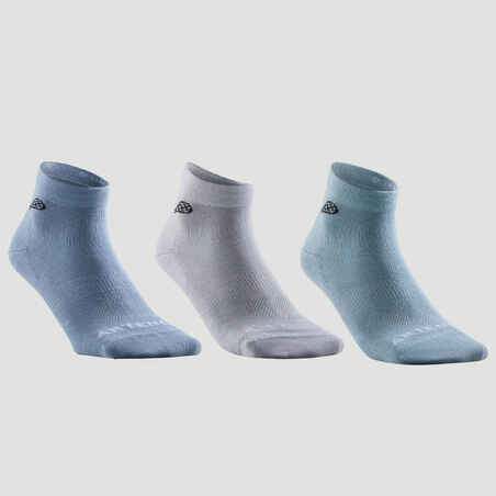 Mid Sports Socks RS 160 Tri-Pack - Blue/Grey/Green Logo