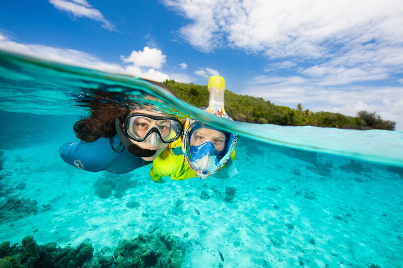 Maska pełnotwarzowa do snorkelingu dla dzieci Subea Easybreath JR XS Street Art