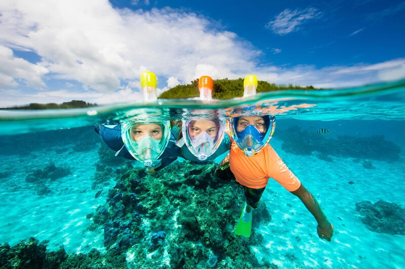 Maska pełnotwarzowa do snorkelingu dla dzieci Subea Easybreath JR XS Mermaid