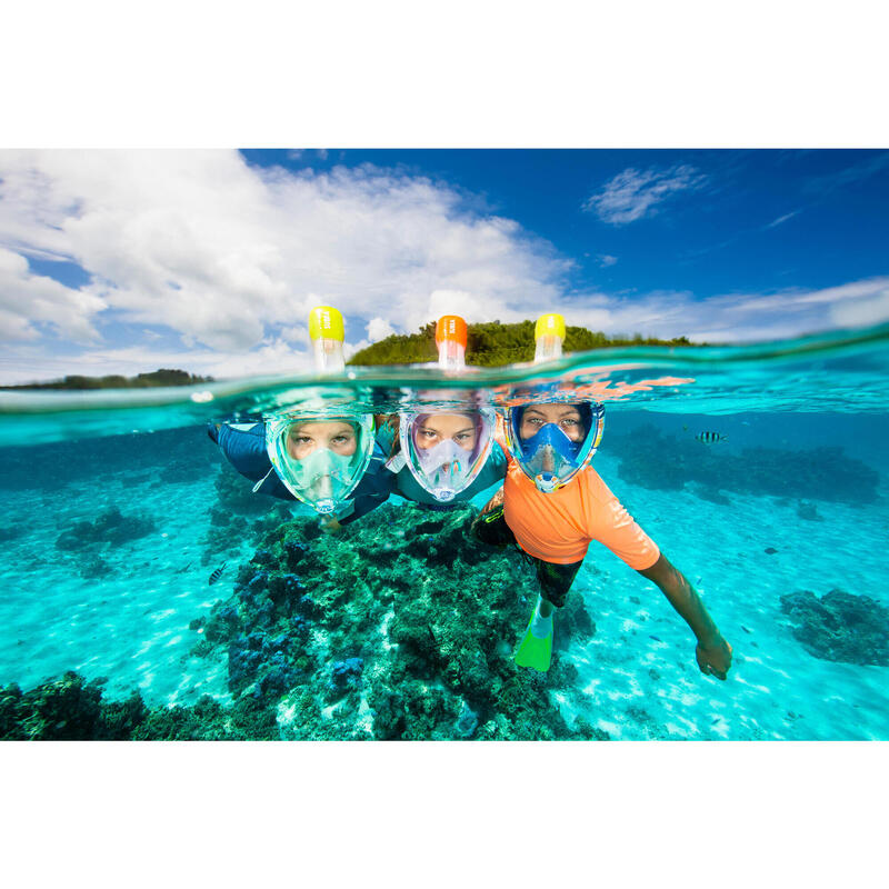 Mască Easybreath snorkeling la suprafață XS Imprimeu sirenă Copii 6-10 ani
