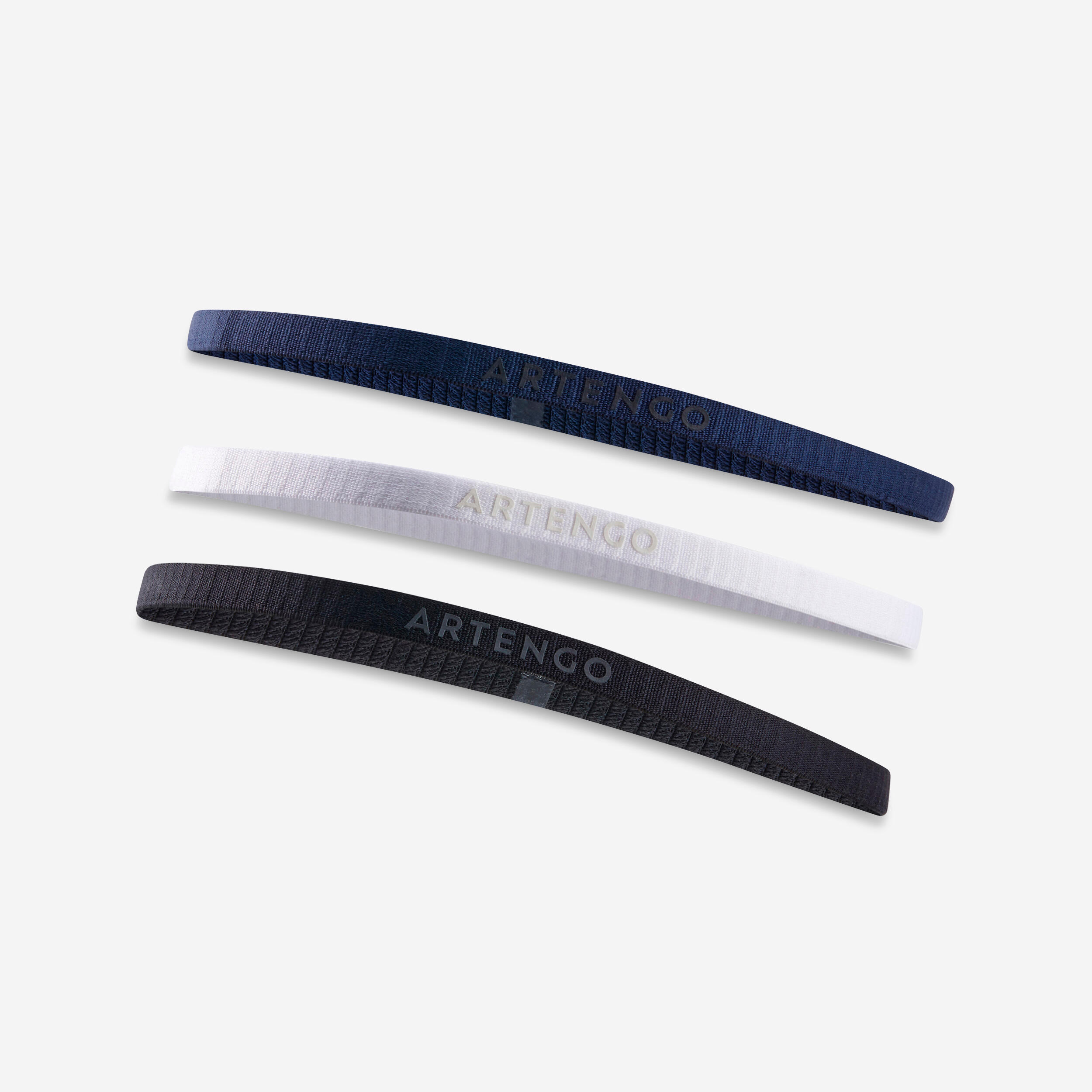 ARTENGO Elastic Hair Band Tri-Pack - Black / White / Navy