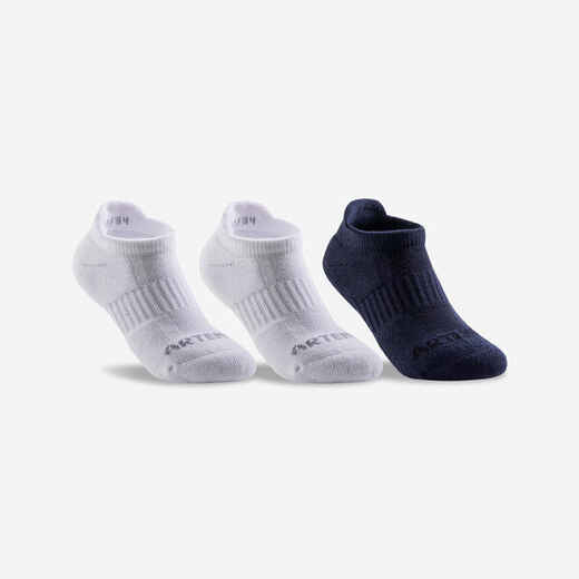 
      Kids' Low Cotton Socks RS 500 Tri-Pack - Black/Black/Grey
  