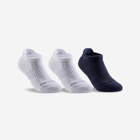 Kaus Kaki Olahraga Rendah Anak-Anak 3-Pack RS 500 - Putih/Navy