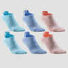 Čarape za sportove s reketom RS160 niske 3 para nebesko plavo-ružičaste
