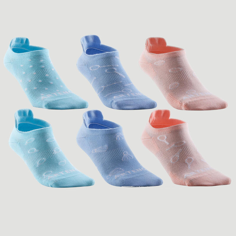 Chaussettes de sport basses Artengo RS 160 marron beige lot de 3