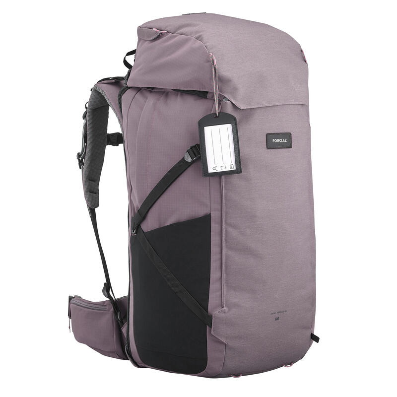 Mochila de viagem e trekking abertura tipo mala 60 + 6 L Mulher - Travel 900