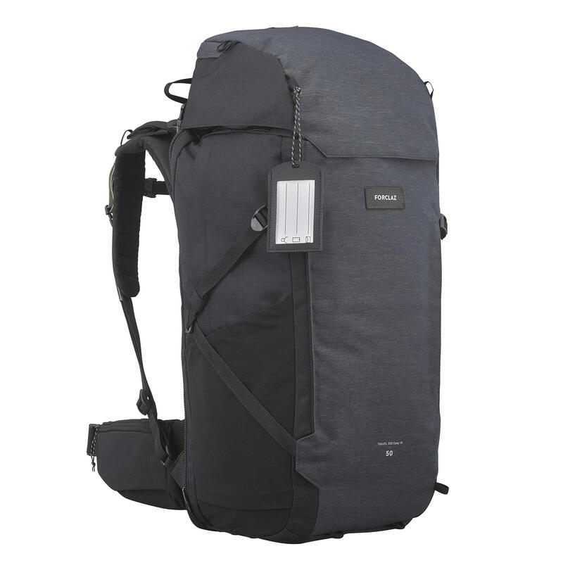 Rugzak voor backpacking heren 50 l Travel 900 opent als een koffer