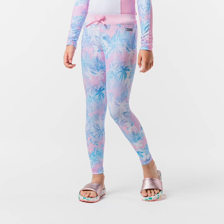 CN GIRLS LEGGINGS 500UV - PALM BLUE PINK