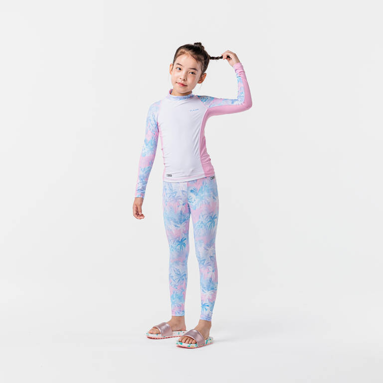 CN GIRLS LEGGINGS 500UV - PALM BLUE PINK