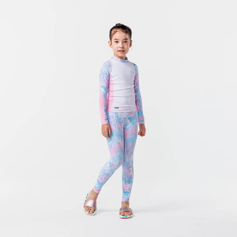 CN GIRLS LEGGINGS 500UV - PALM BLUE PINK